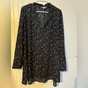 Terra & Sky Black and White Blouse 2x